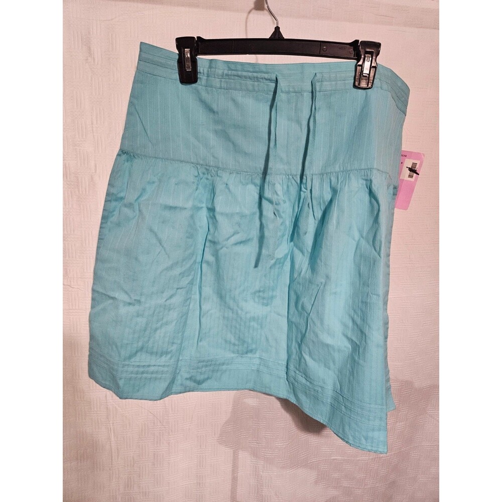 Frenchi Womens Bright Teal Skirt - Beachy Draw String Sz L